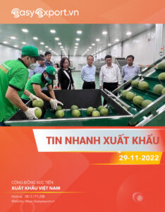 Tin nhanh xuất khẩu Việt Nam 29/11/2022